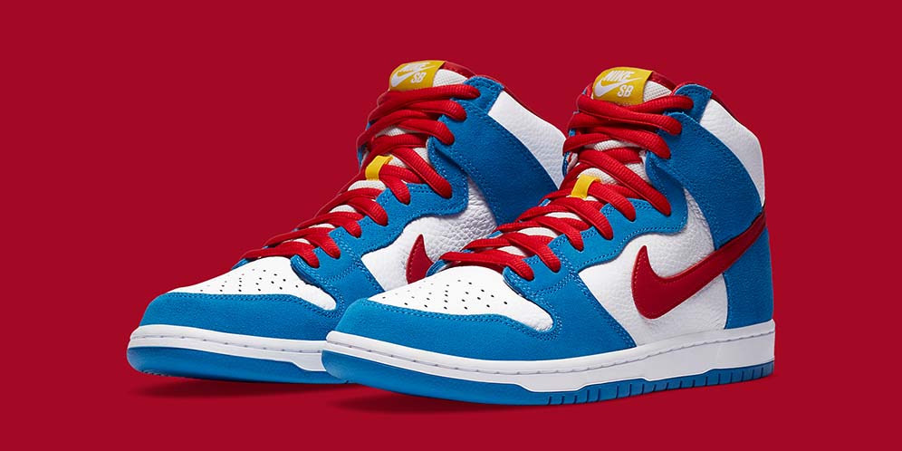 Tampilan Resmi Nike SB Dunk High Doraemon